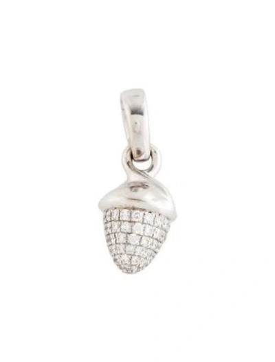 Pre-owned Tamara Comolli 18k Diamond Mikado Acorn Charm Pendant, 1" In Multicolor