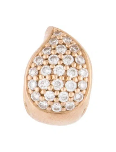 Pre-owned Tamara Comolli 18k Diamond Signature Drop Pendant, 0.5" In Multicolor
