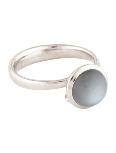 Pre-owned Tamara Comolli 18k Moonstone Small Bouton Cocktail Ring In Multicolor