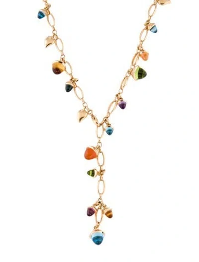Pre-owned Tamara Comolli 18k Multistone Mikado Candy Lavalier Necklace, 18"