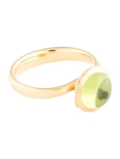 Pre-owned Tamara Comolli 18k Peridot Bouton Cocktail Ring In Multi