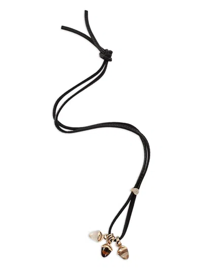 Tamara Comolli 18k Rose Gold Mikado Bouquet Quartz Necklace In Black