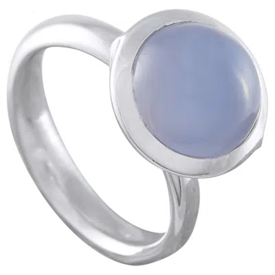 Pre-owned Tamara Comolli 18k White Gold Chalcedony Ring Tc06-051526