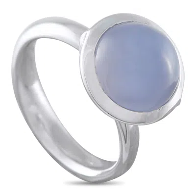 Tamara Comolli 18k White Gold Chalcedony Ring Tc06-051526 In Blue