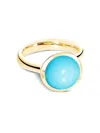Tamara Comolli 18k Yellow Gold Large Bouton Turquoise Ring In Gold