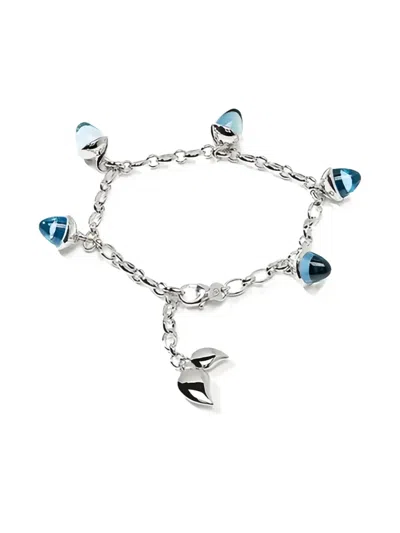 Tamara Comolli 18kt White Gold Mikado Flamenco Topaz Bracelet In Metallic