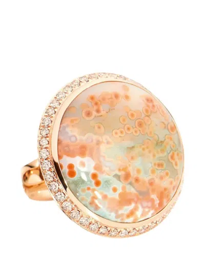 Tamara Comolli Champagne Diamond Ocean Jasper Large Ring In Gold