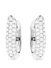 Tamara Comolli Medium 18k White Gold Diamond Drop Hoops In Silver