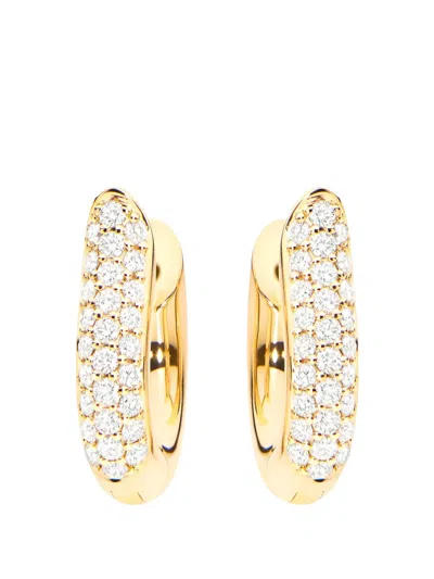 Tamara Comolli Medium Signature Diamond Hoop Earrings In Gold