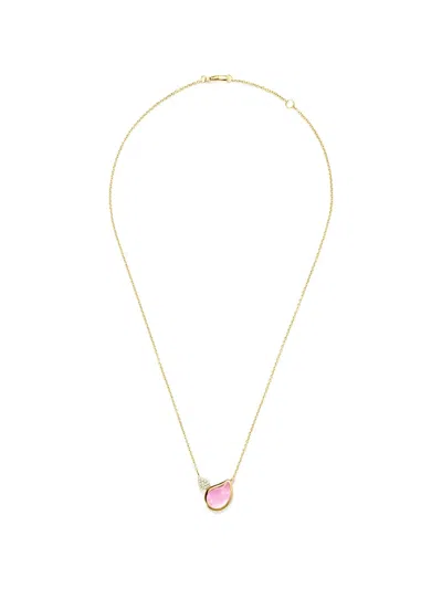 Tamara Comolli Signature 2 Drop Tourmaline And Diamond Necklace In Gold