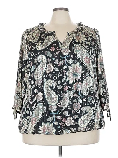 Pre-owned Tamara H. 3/4 Sleeve Blouse In Black