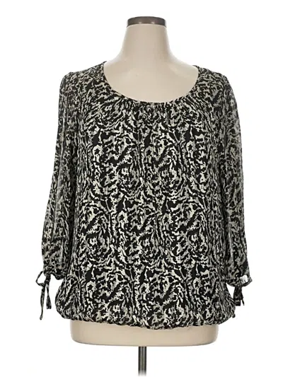 Pre-owned Tamara H. 3/4 Sleeve Blouse In Black