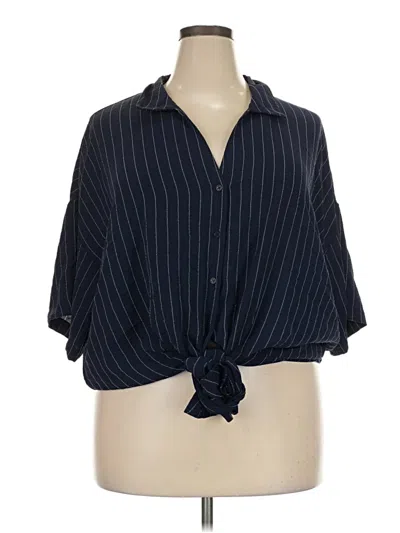 Pre-owned Tamara H. 3/4 Sleeve Blouse In Blue