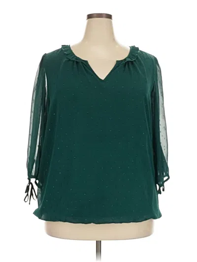 Pre-owned Tamara H. 3/4 Sleeve Blouse In Teal