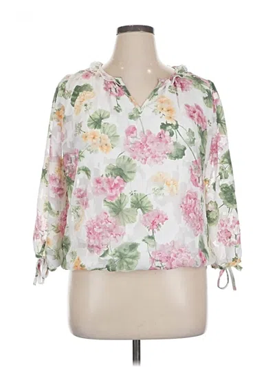 Pre-owned Tamara H. 3/4 Sleeve Blouse In White