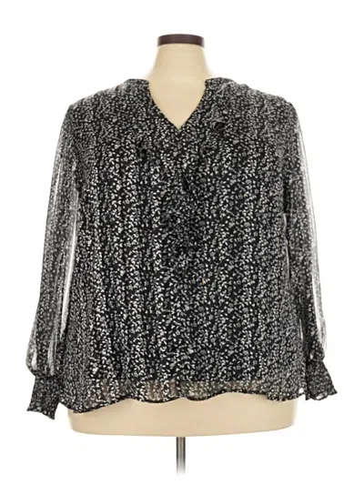 Pre-owned Tamara H. Long Sleeve Blouse In Black