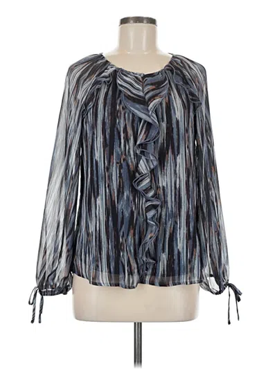 Pre-owned Tamara H. Long Sleeve Blouse In Blue