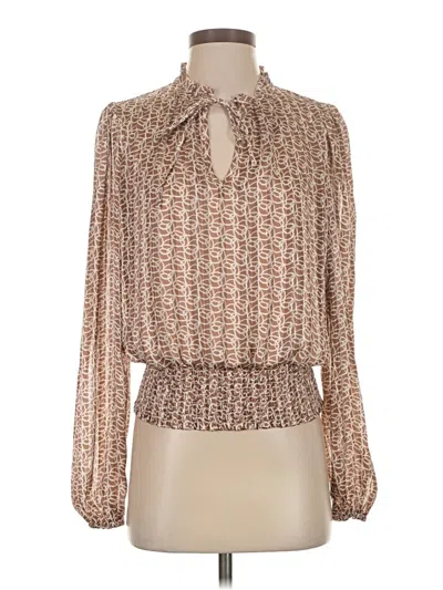 Pre-owned Tamara H. Long Sleeve Blouse In Brown