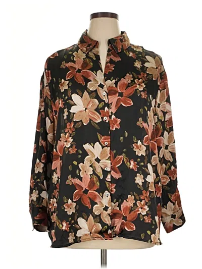 Pre-owned Tamara H. Long Sleeve Blouse In Brown