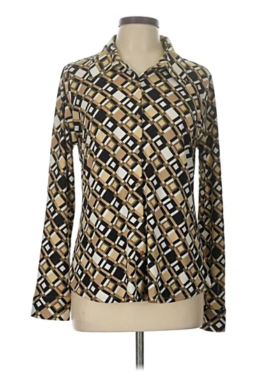 Pre-owned Tamara H. Long Sleeve Blouse In Gold