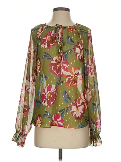Pre-owned Tamara H. Long Sleeve Blouse In Green