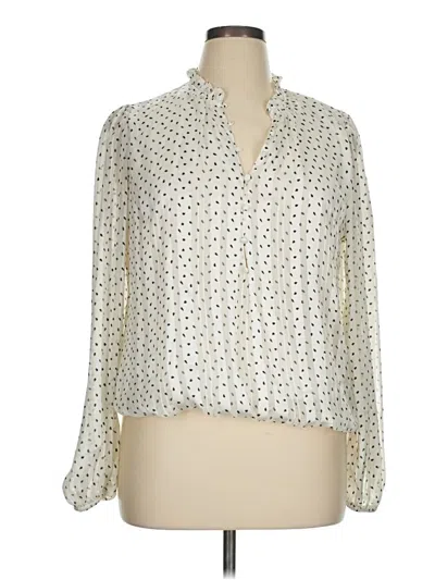 Pre-owned Tamara H. Long Sleeve Blouse In Ivory