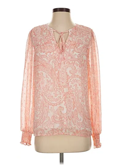 Pre-owned Tamara H. Long Sleeve Blouse In Pink