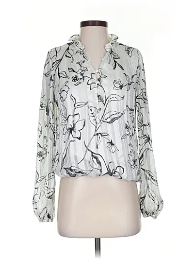 Pre-owned Tamara H. Long Sleeve Blouse In Silver