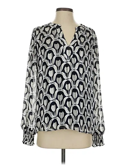 Pre-owned Tamara H. Long Sleeve Blouse In Silver