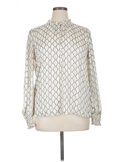 Pre-owned Tamara H. Long Sleeve Blouse In White