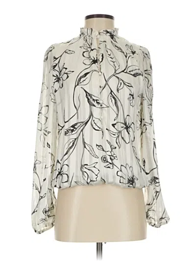 Pre-owned Tamara H. Long Sleeve Blouse In White
