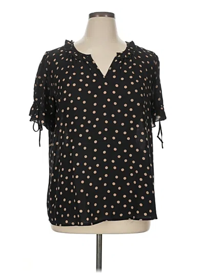 Pre-owned Tamara H. Short Sleeve Blouse In Black