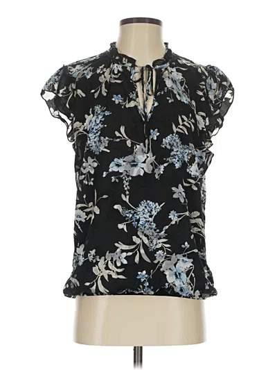 Pre-owned Tamara H. Short Sleeve Blouse In Black