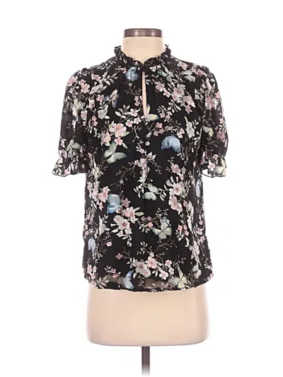 Pre-owned Tamara H. Short Sleeve Blouse In Black