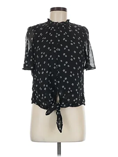 Pre-owned Tamara H. Short Sleeve Blouse In Black