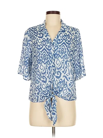 Pre-owned Tamara H. Short Sleeve Blouse In Blue