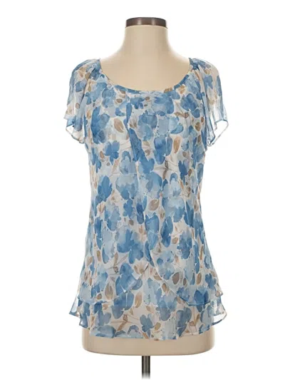 Pre-owned Tamara H. Short Sleeve Blouse In Blue
