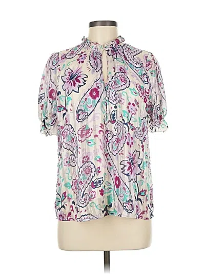 Pre-owned Tamara H. Short Sleeve Blouse In Ivory