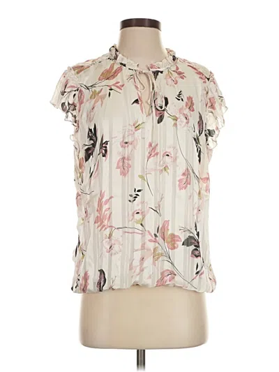 Pre-owned Tamara H. Short Sleeve Blouse In Ivory