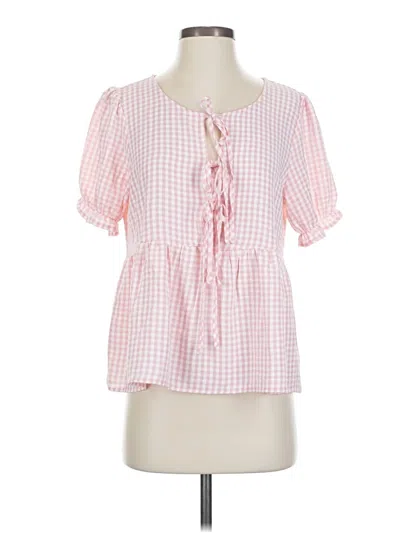 Pre-owned Tamara H. Short Sleeve Blouse In Pink