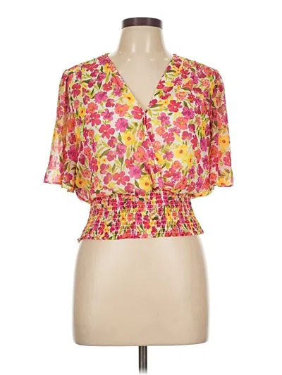 Pre-owned Tamara H. Short Sleeve Blouse In Pink