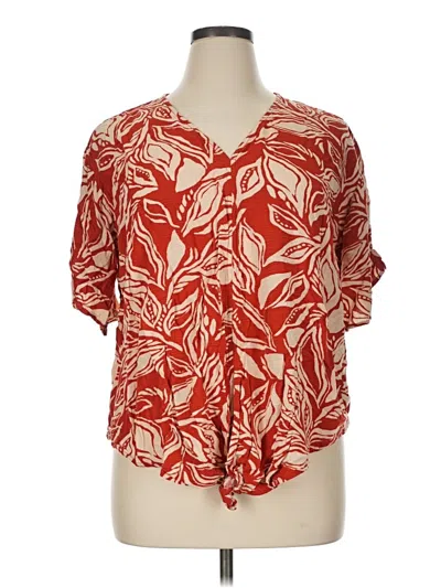Pre-owned Tamara H. Short Sleeve Blouse In Red