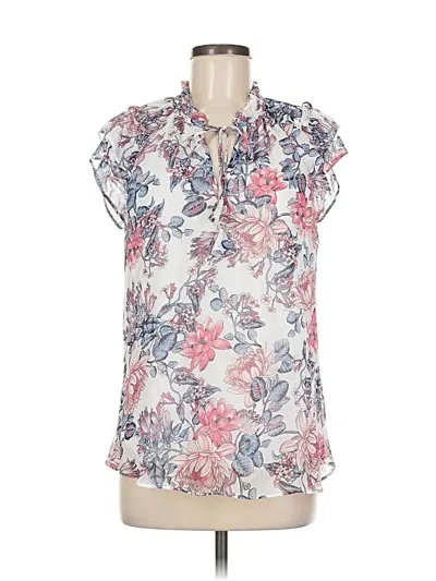 Pre-owned Tamara H. Short Sleeve Blouse In White