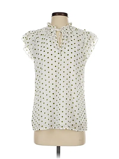 Pre-owned Tamara H. Short Sleeve Blouse In White