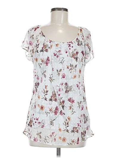 Pre-owned Tamara H. Short Sleeve Blouse In White