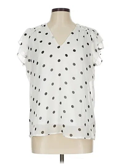 Pre-owned Tamara H. Short Sleeve Blouse In White