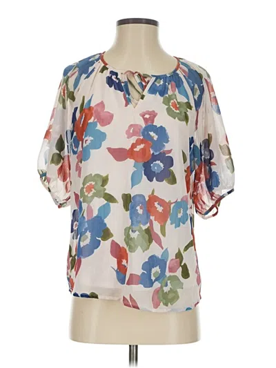 Pre-owned Tamara H. Short Sleeve Blouse In White