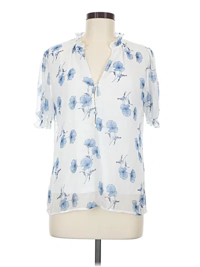 Pre-owned Tamara H. Short Sleeve Blouse In White