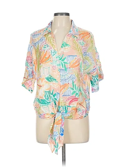 Pre-owned Tamara H. Short Sleeve Blouse In Yellow