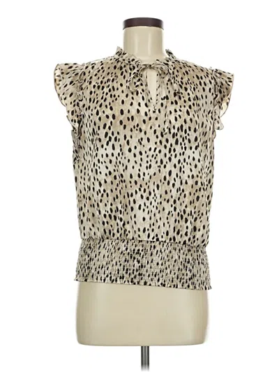 Pre-owned Tamara H. Sleeveless Blouse In Tan